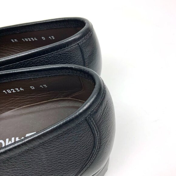 SALVATORE FERRAGAMO  Faraone Embossed Black Leather Loafers Size 13D - Picture 14 of 16